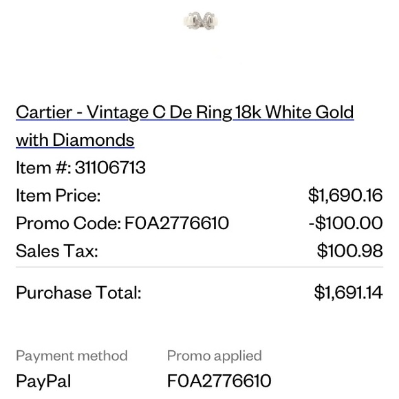ISO this Cartier C ring in yellow gold - Picture 2 of 2